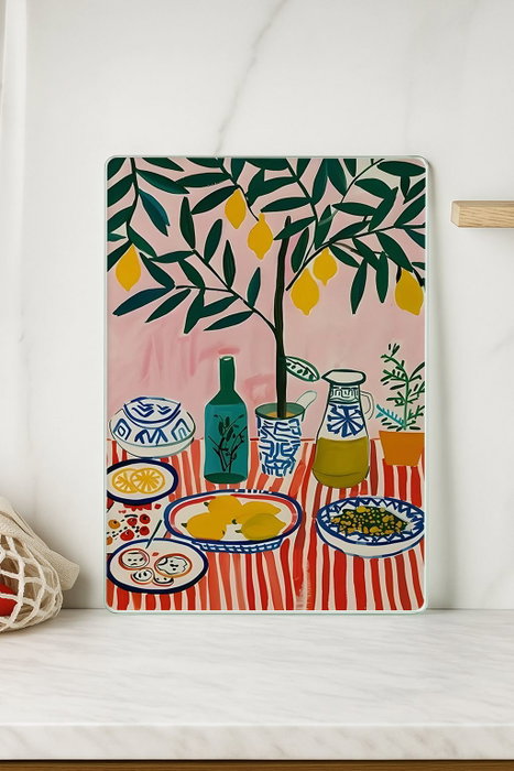 Hermia Tabla de Cortar de Vidrio Templado Multicolor 20 x 30 cm